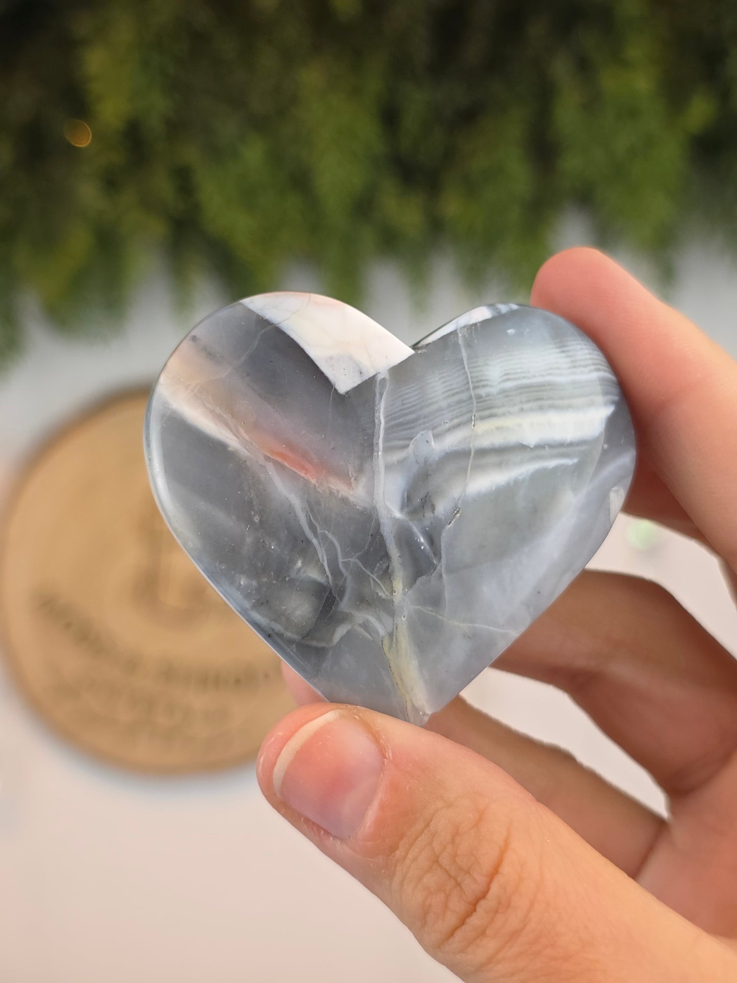 Blue Petrified Wood Heart