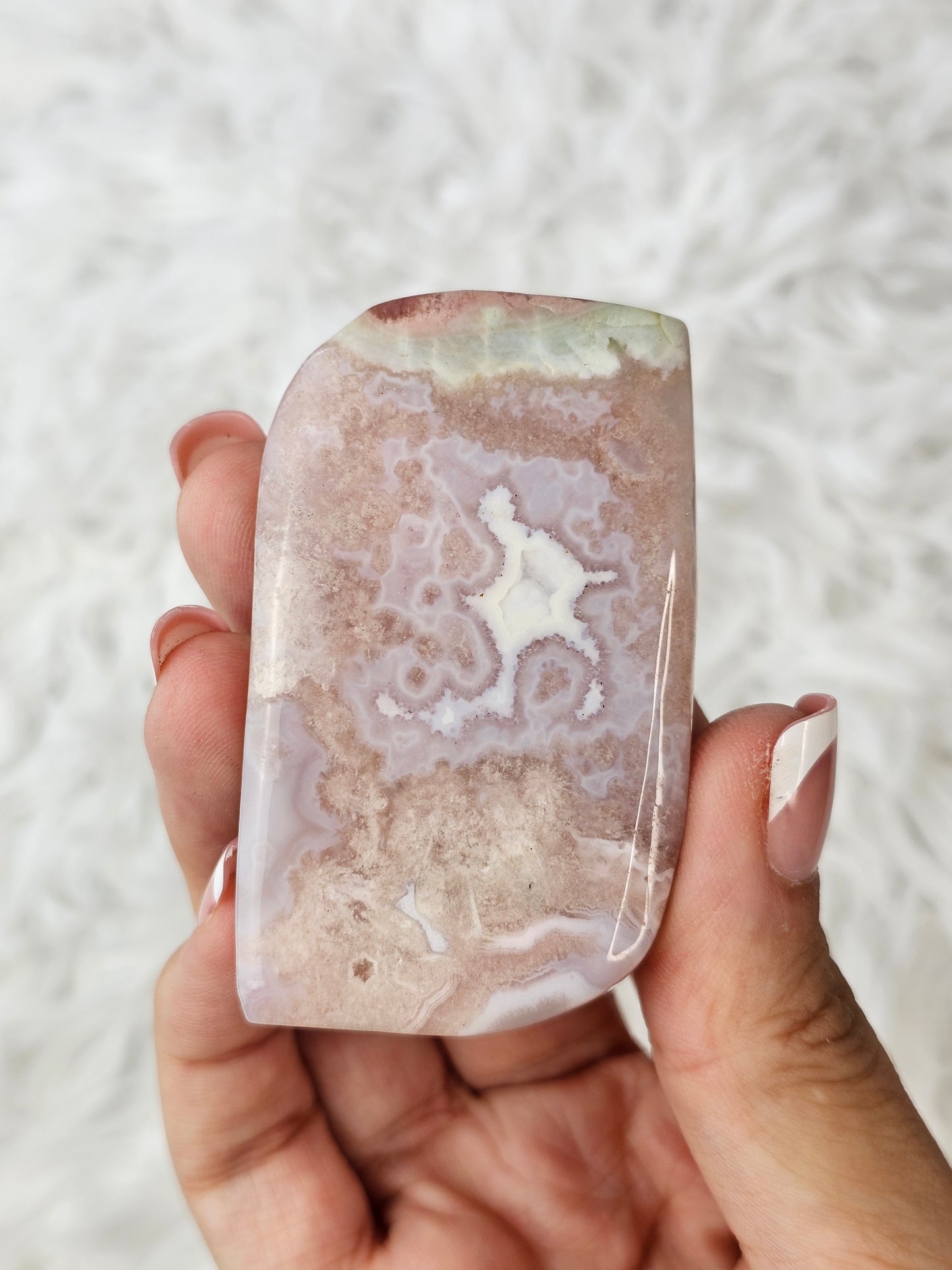 Pink Amethyst Palm Stone - MAS0769