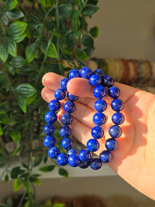 HQ Lapis Lazuli - Round Bead Bracelet 11mm