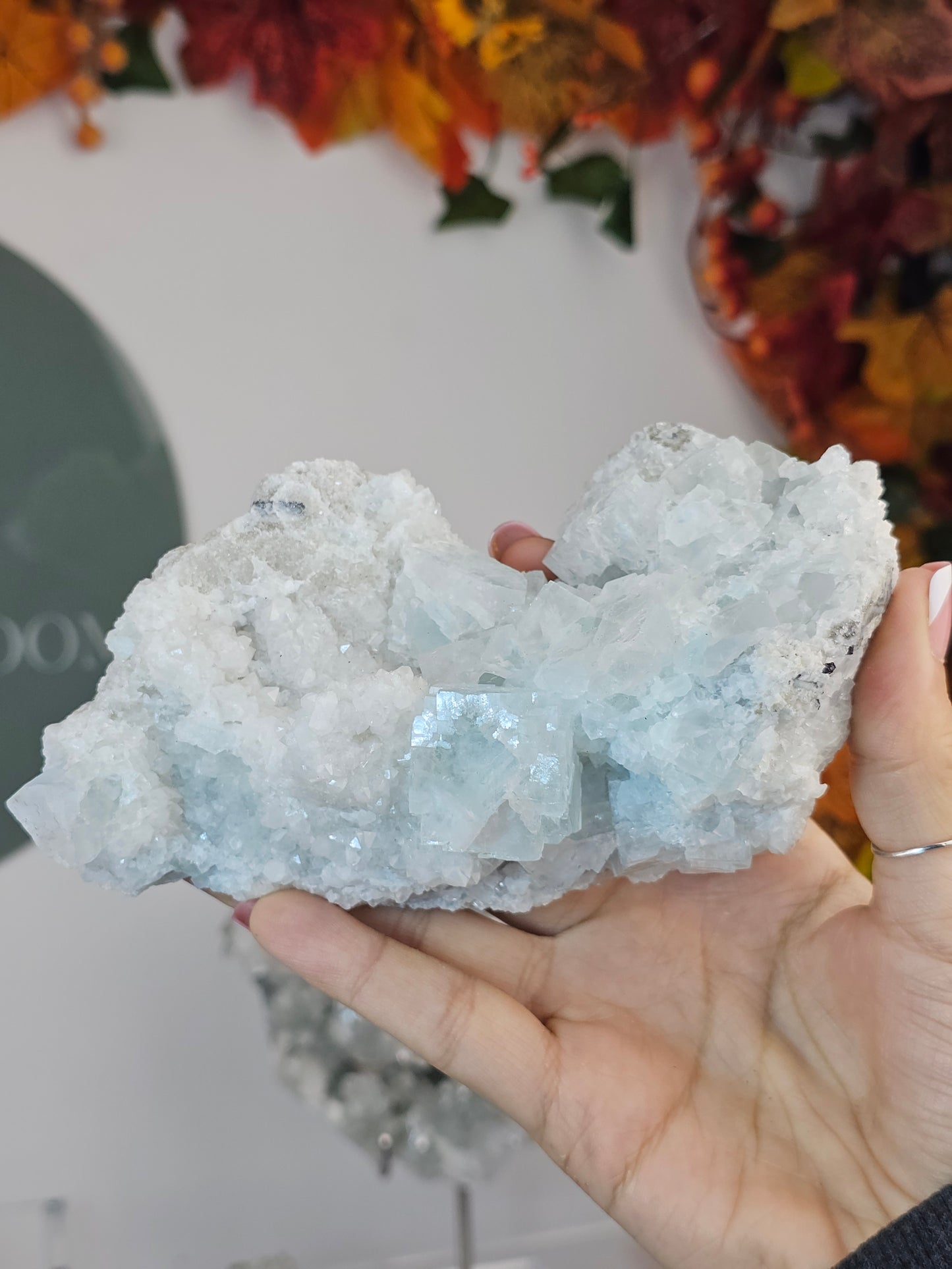 Icy Blue Fluorite with Sugar Calcite and Galena E - MAS1686
