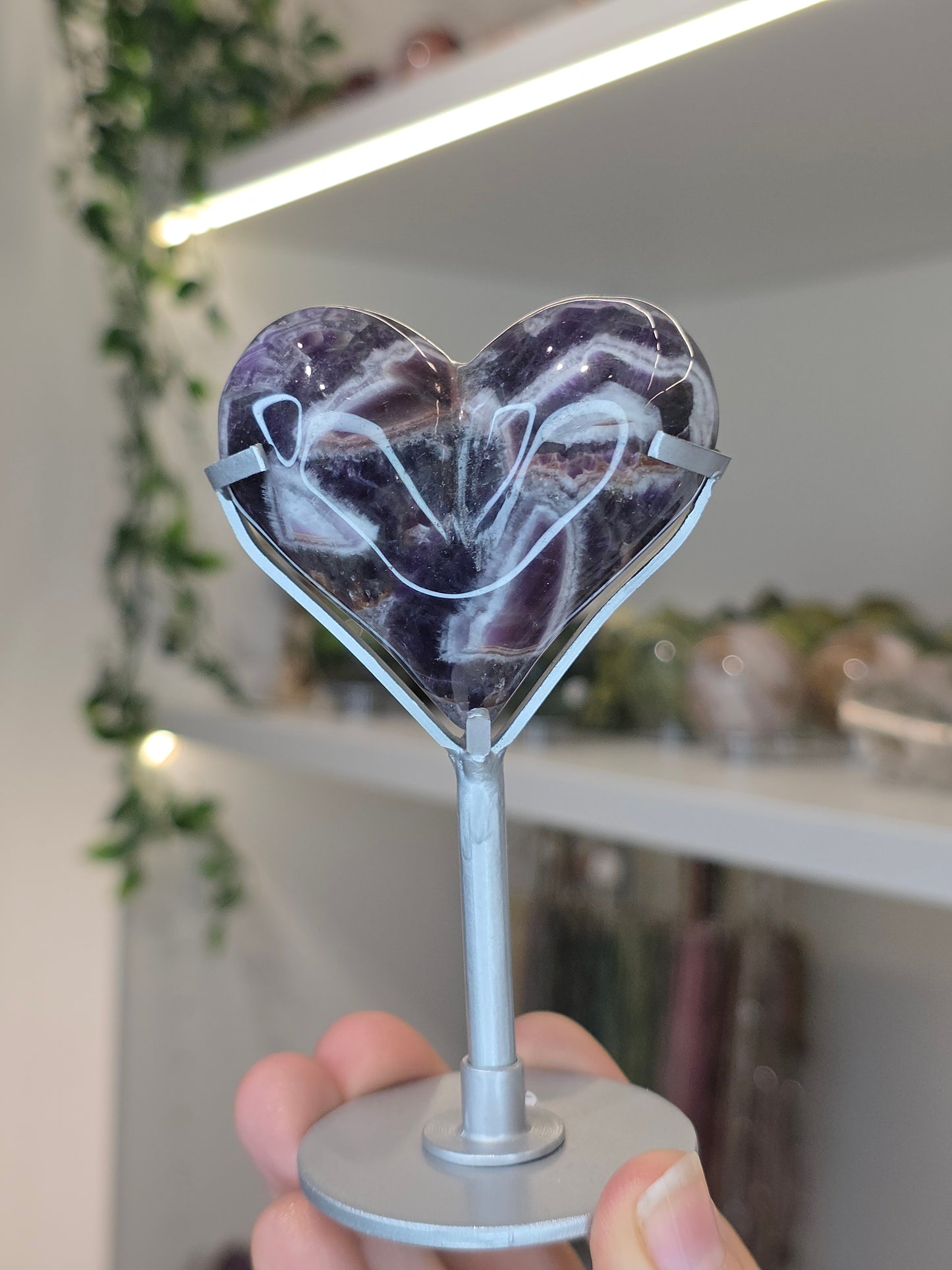 Dream Amethyst Hearts on Stand
