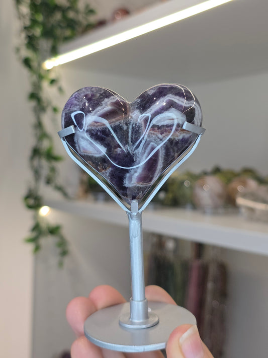 Dream Amethyst Hearts on Stand
