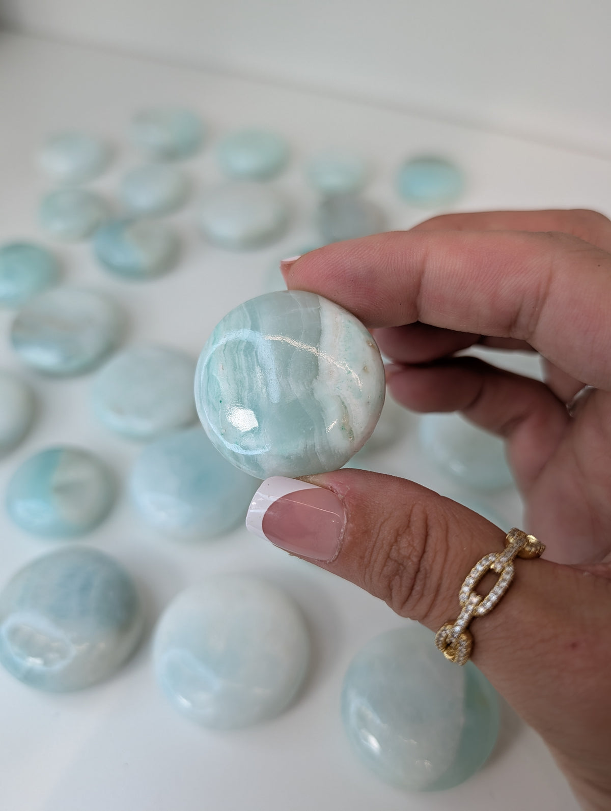 Intuitively Chosen Pastel Colour Pakistan Caribbean Calcite Button Flat Stones