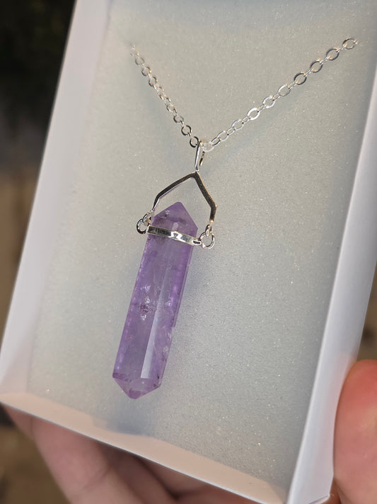 Silver Plated Brazilian Bahia Amethyst Necklace