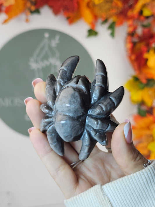 Silver Sheen Obsidian Spider - MAS1537