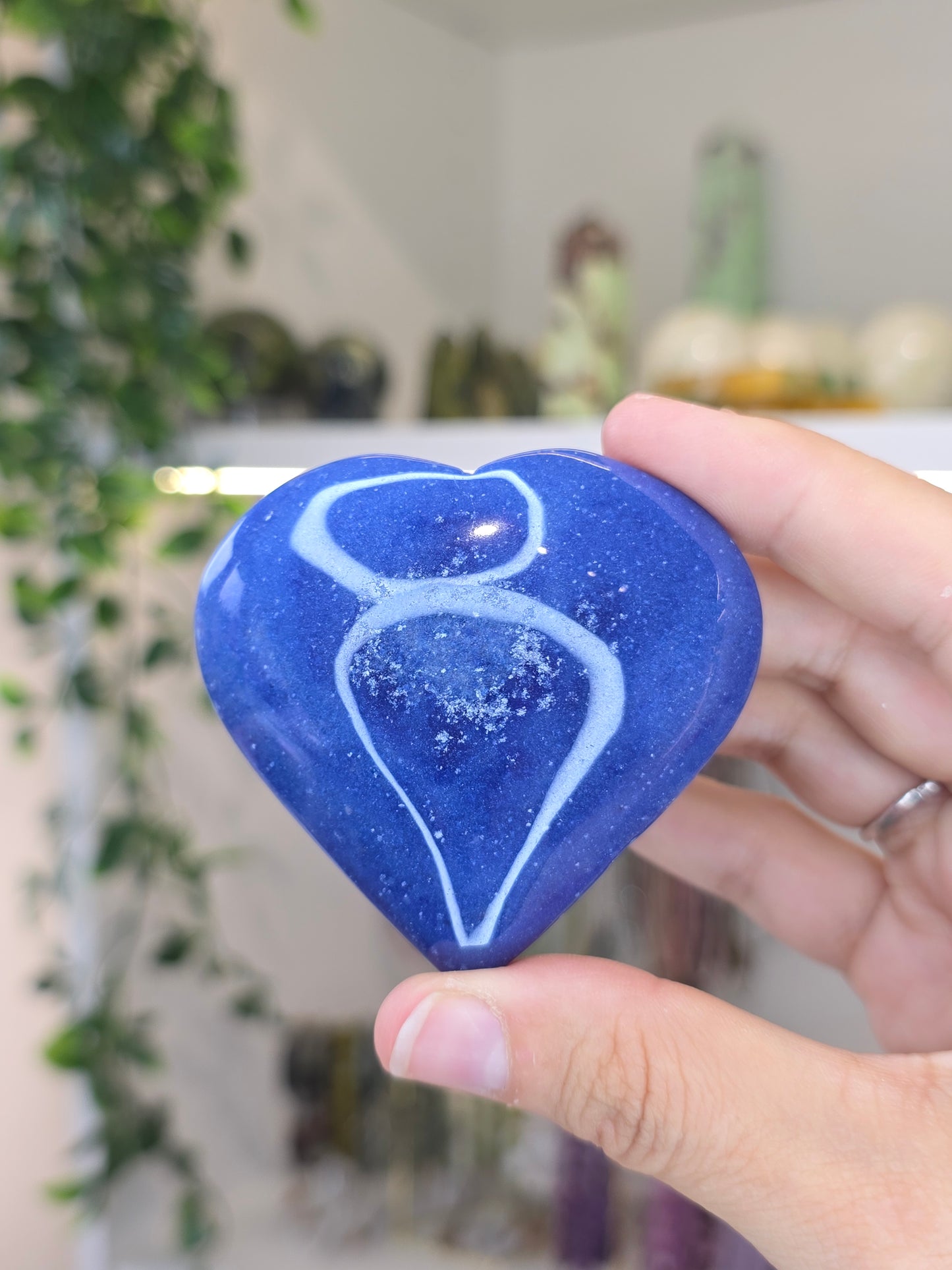 Brazilian Blue Aventurine Large Puffy Hearts