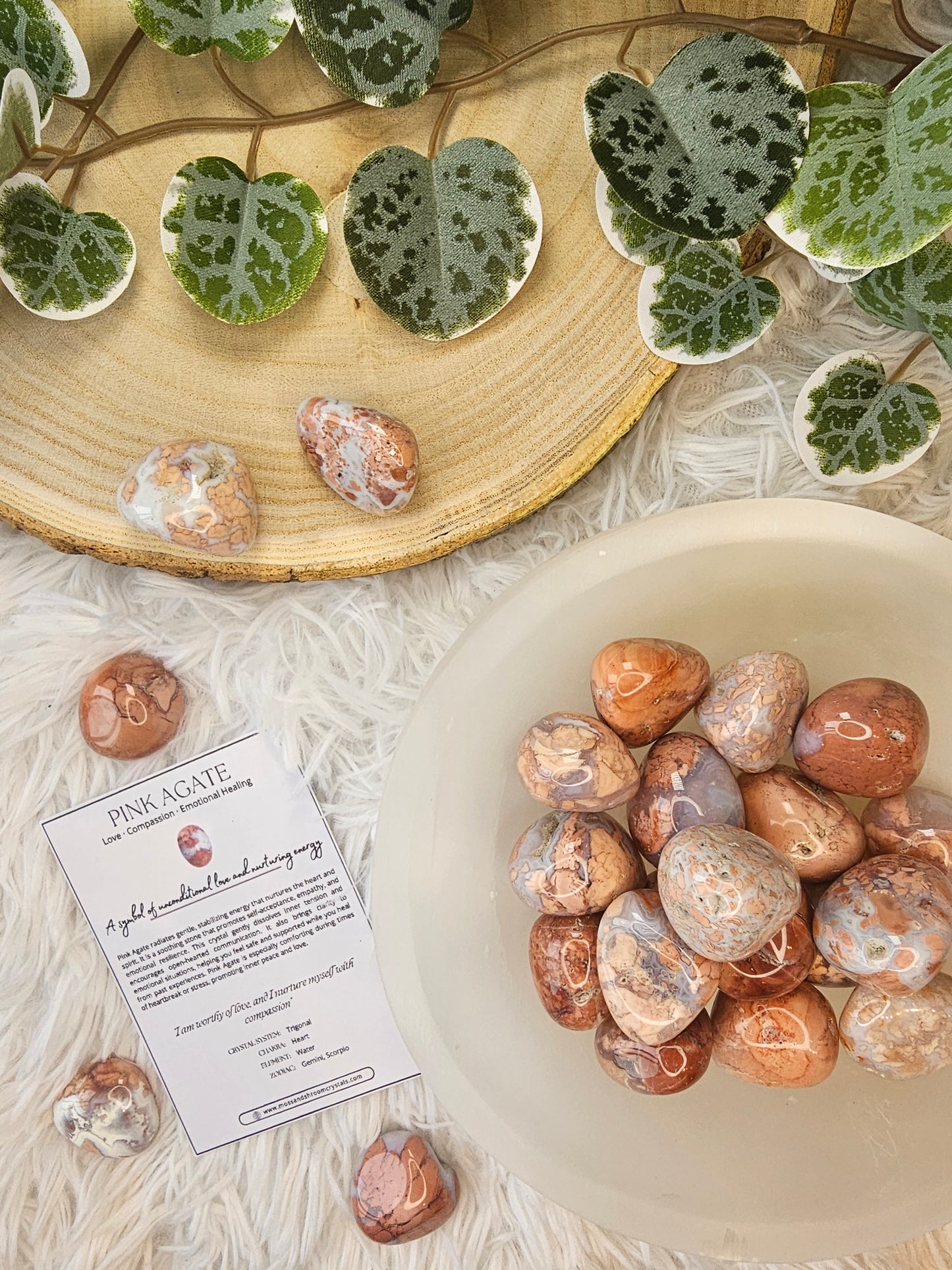 Various Tumble Stones with Crystal Properties Card - MAS0629