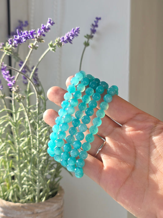 Gem Amazonite - Round Bead Bracelet 7.5mm