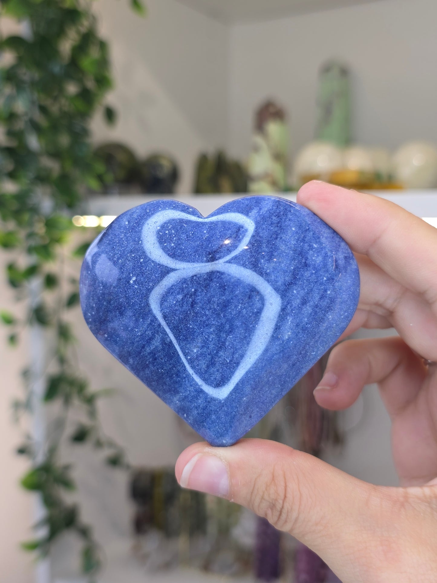 Brazilian Blue Aventurine Large Puffy Hearts