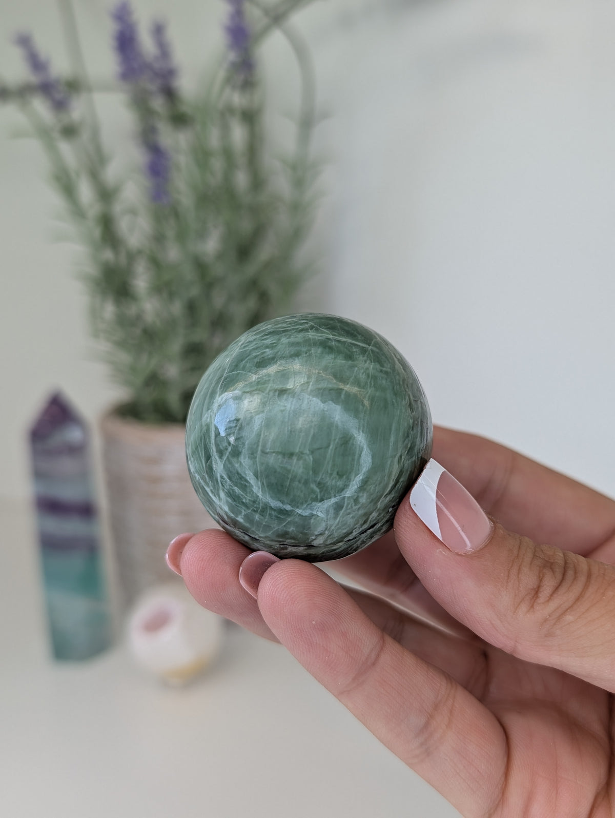 Green Kammererite Spheres from India