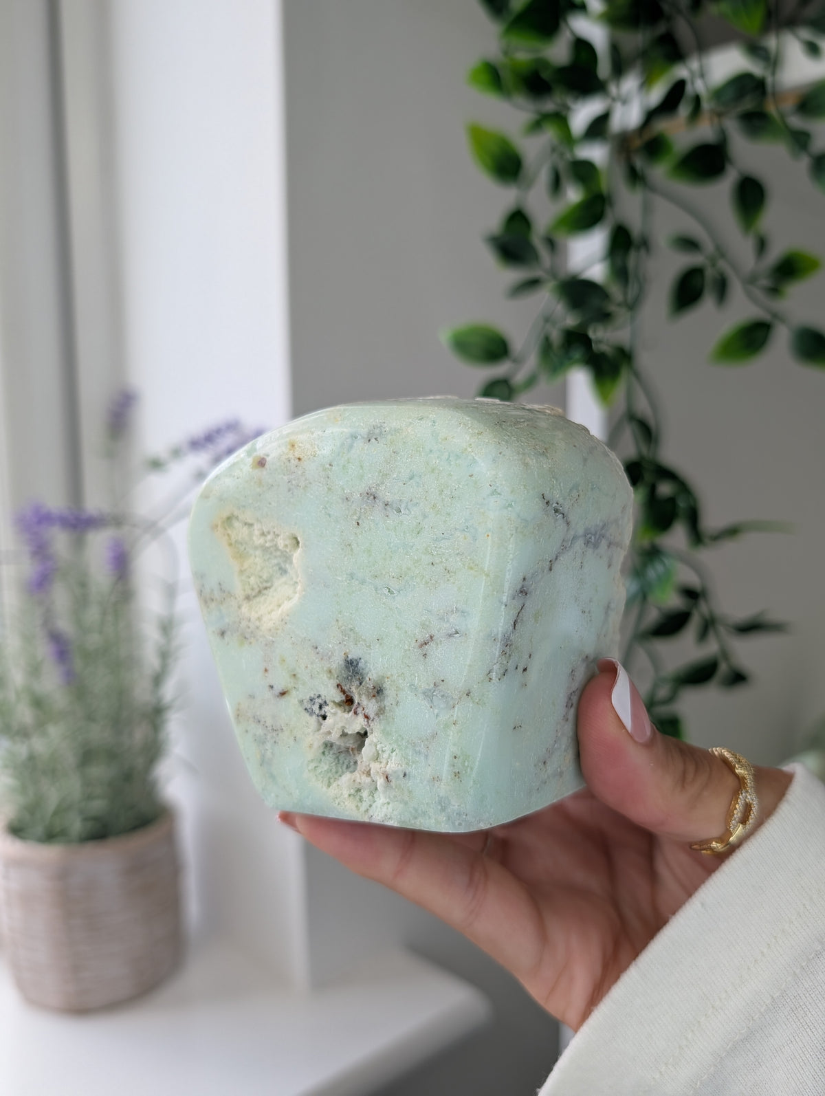 High Grade Indonesian Chrysoprase Half Polished Half Raw Freeform