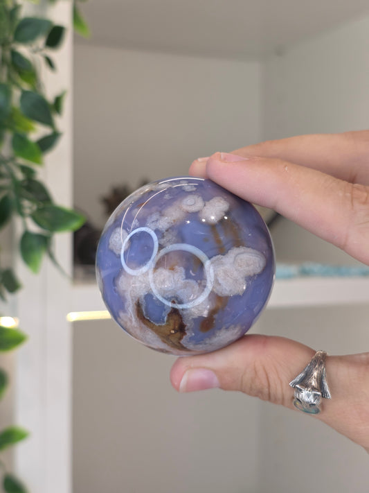 Blue Flower Agate Sphere - H
