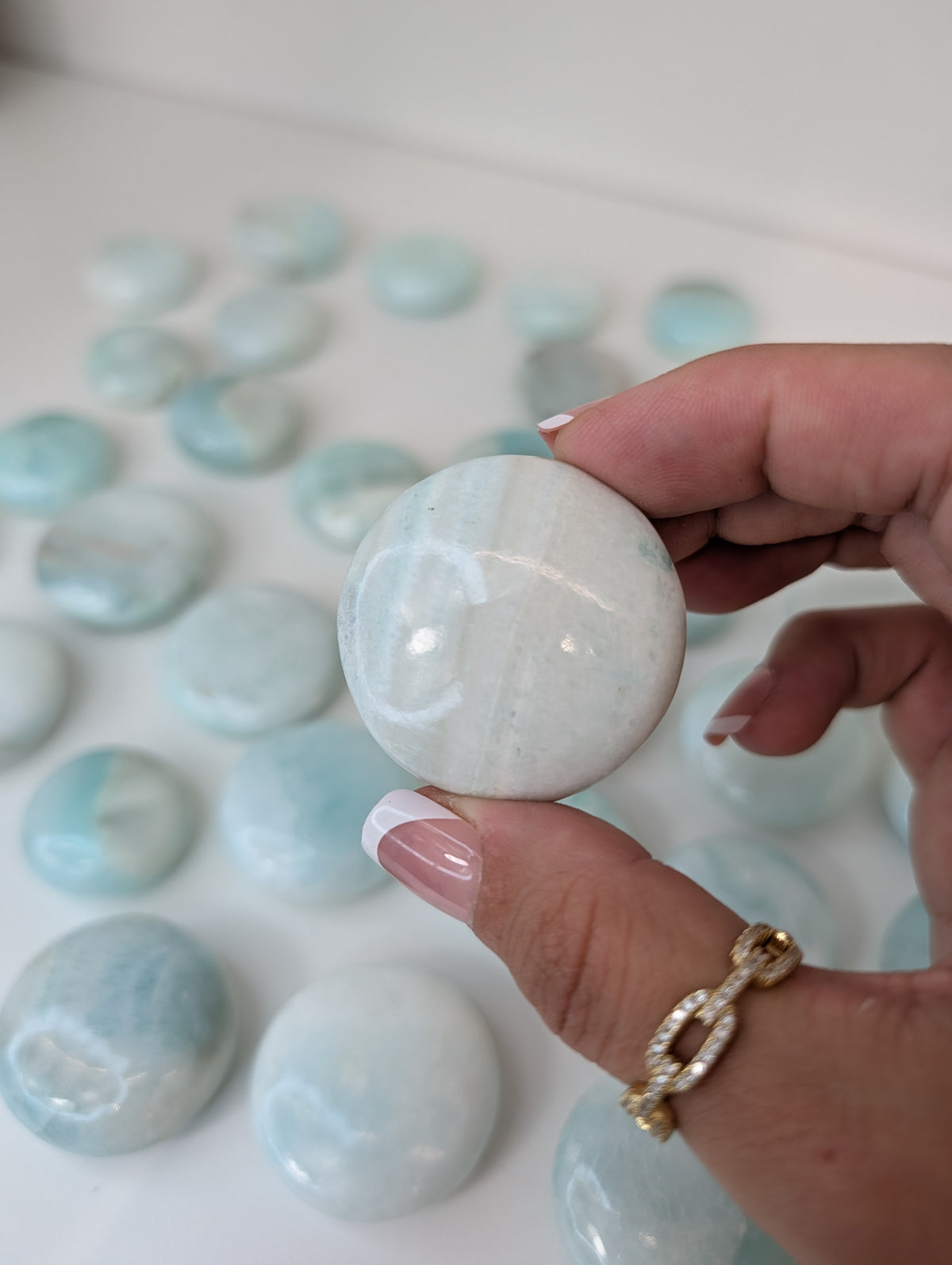 Intuitively Chosen Pastel Colour Pakistan Caribbean Calcite Button Flat Stones