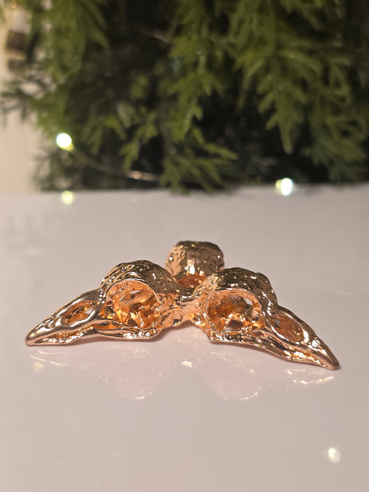 Rose Gold Racen Skull Sphere Holder Stand - MAS6053