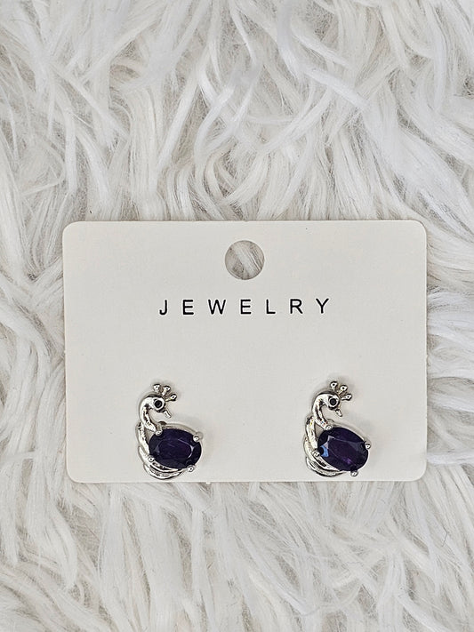 S925 Silver Amethyst Earrings - MAS0859