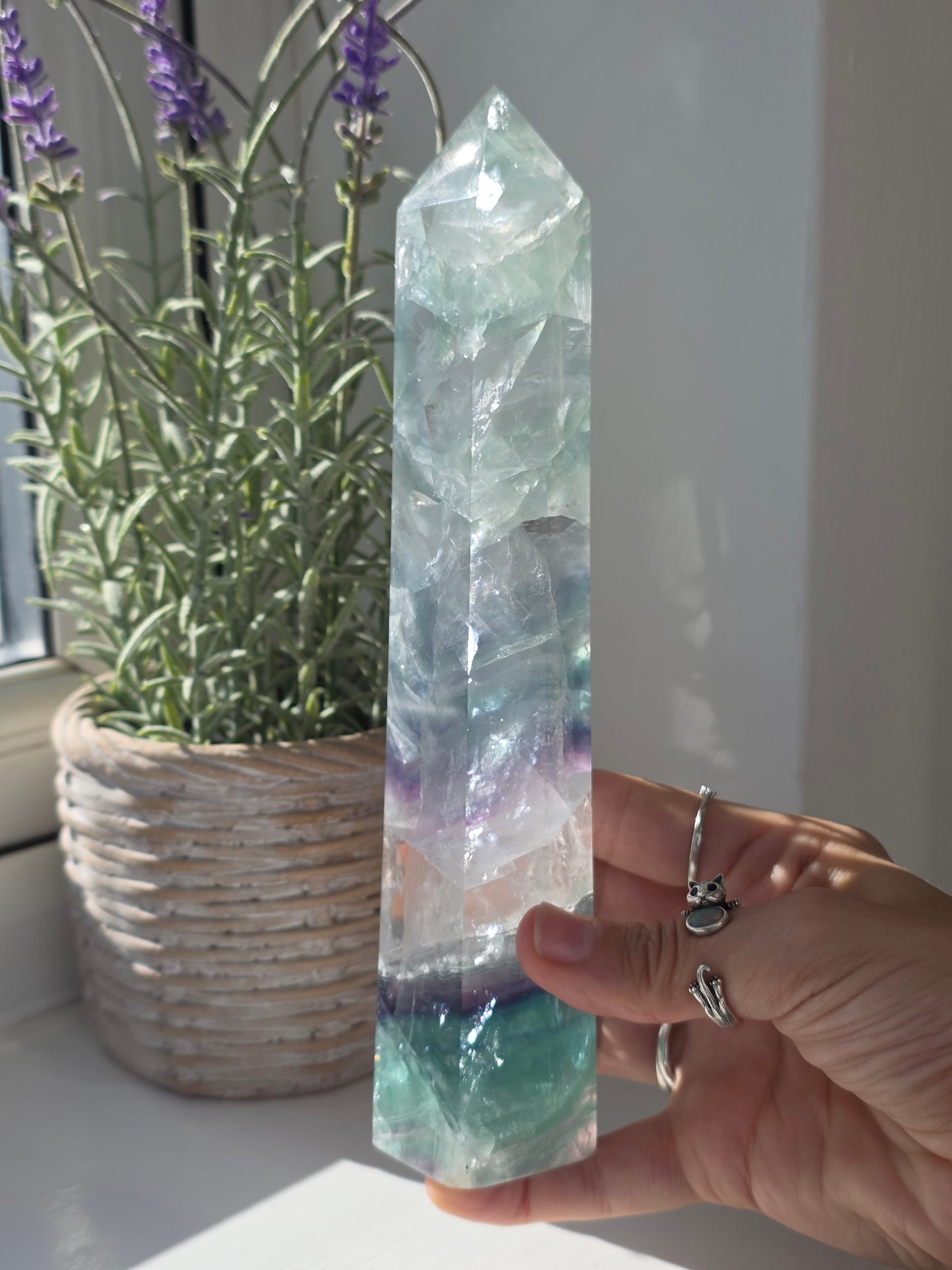Large Rainbow Fluorite Tower