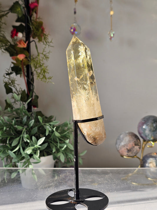 Citrine Wand on Custom Stand - MAS0820
