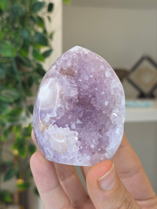 High Grade Madagascan Pink Amethyst Freeform Tear Drop - N