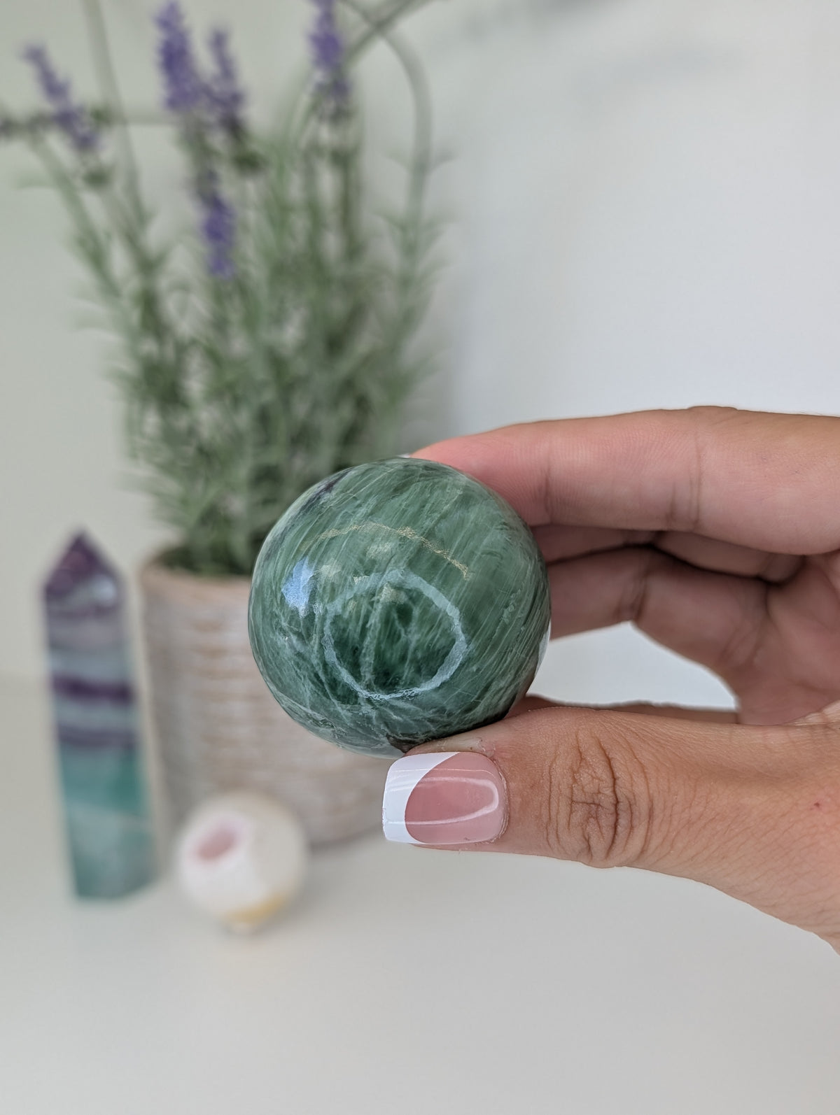 Green Kammererite Spheres from India