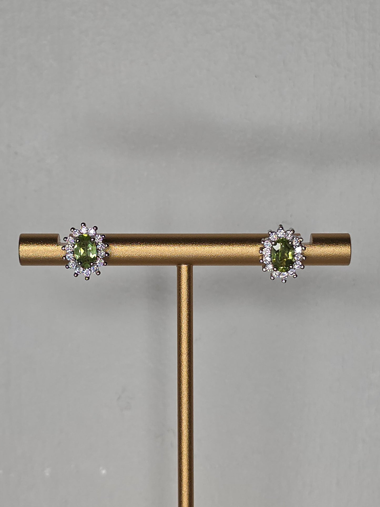 Peridot with Clear Quartz Earrings with S925 Posts