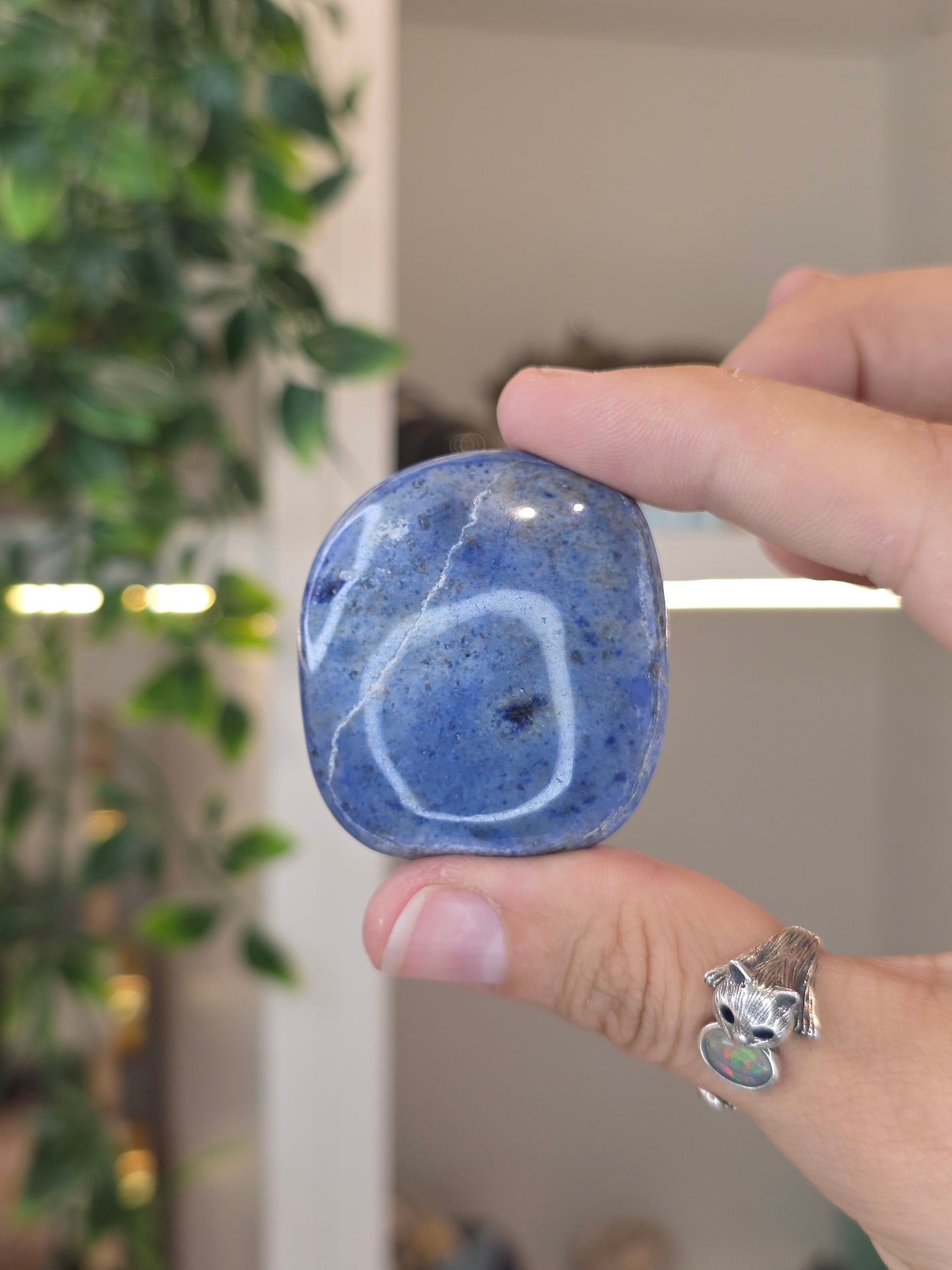 Dumortierite Palm Stones from Peru