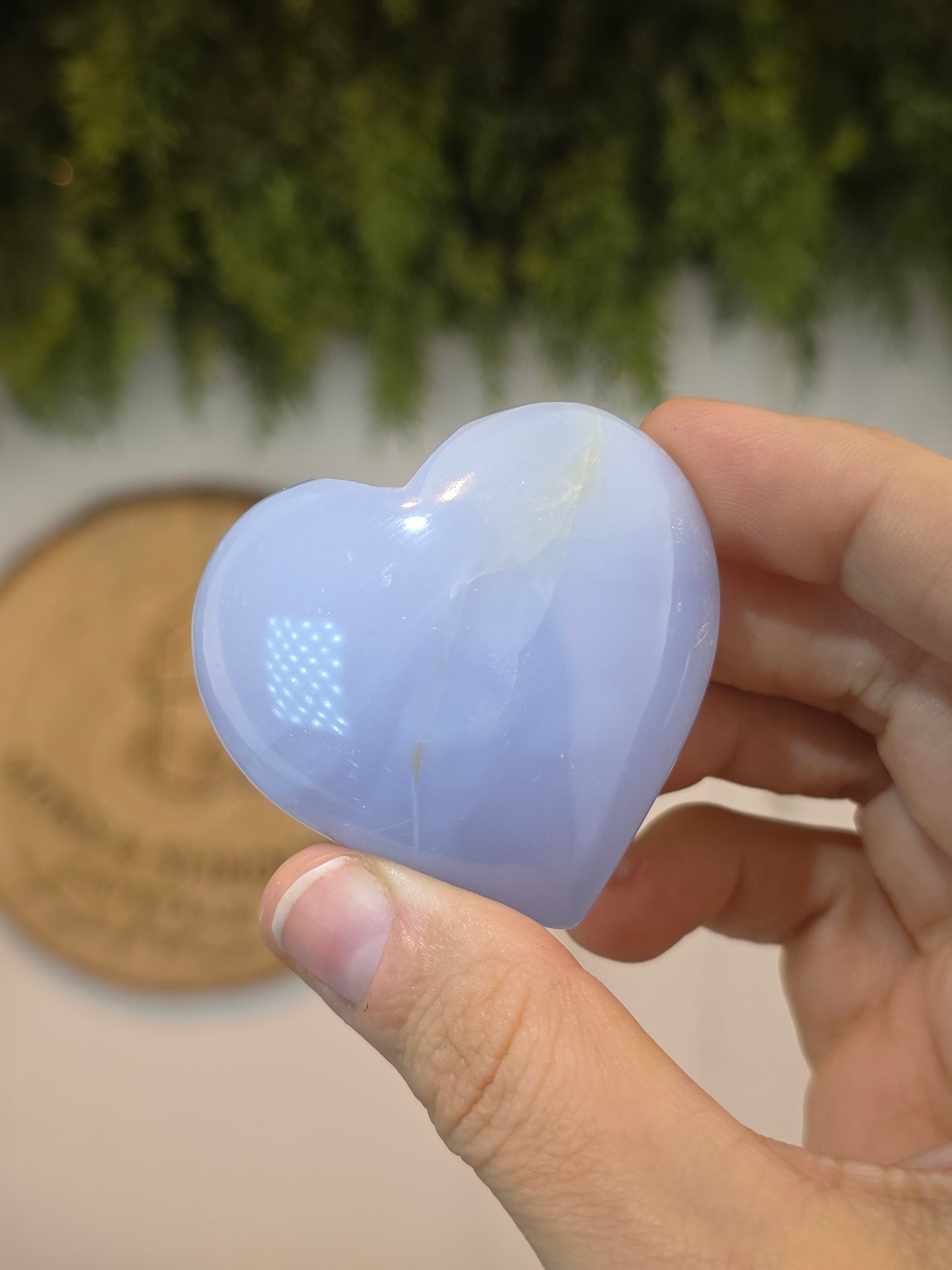 Blue Chalcedony Puffy Hearts