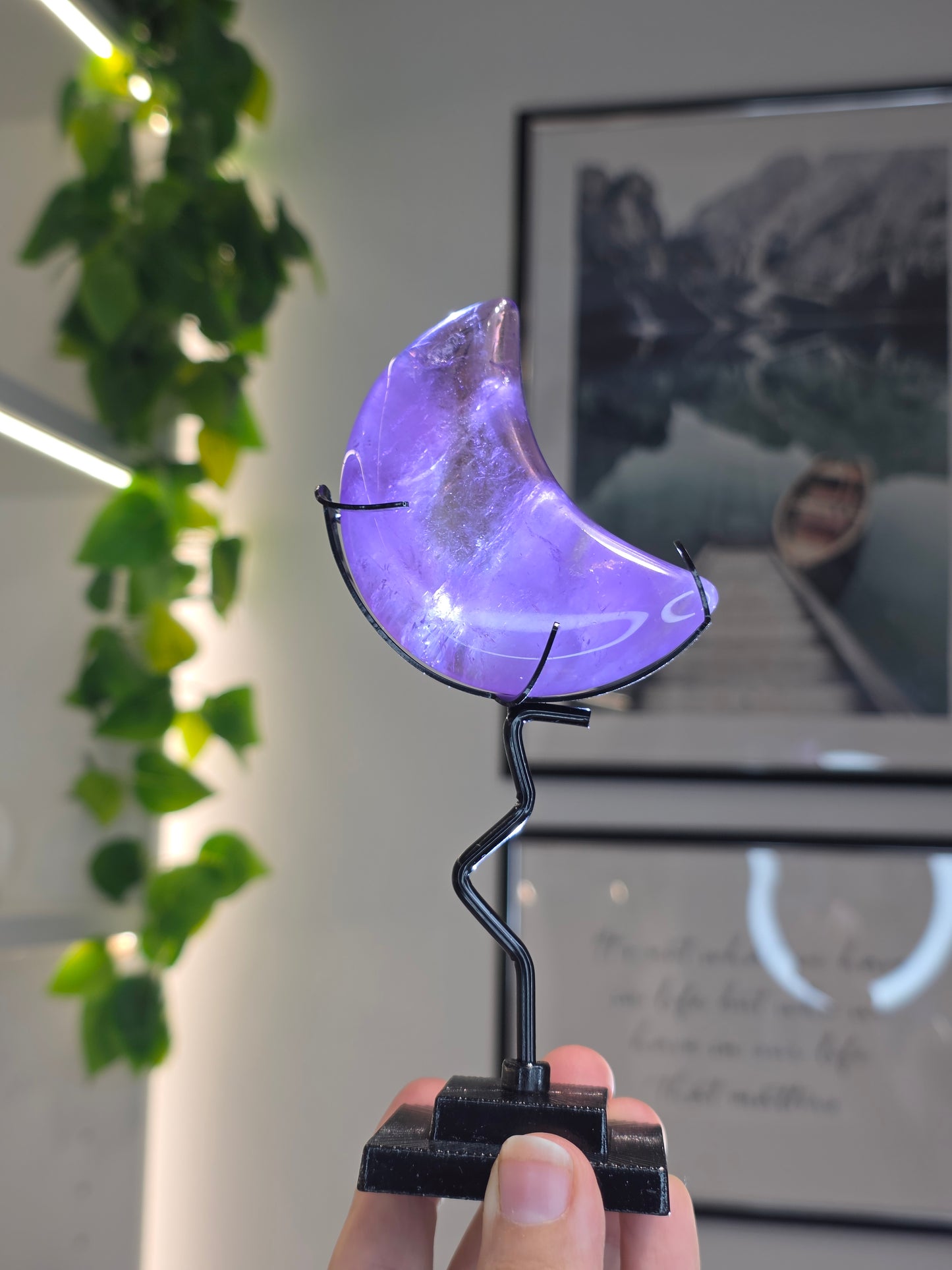 Ametrine (Amethyst with Citrine) Moon with stand - A