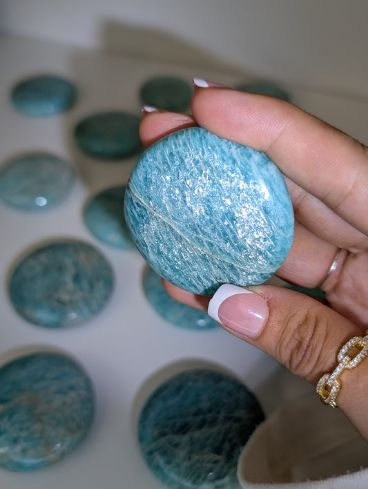 Intuitively Chosen Brazilian Amazonite Round Palm Stones