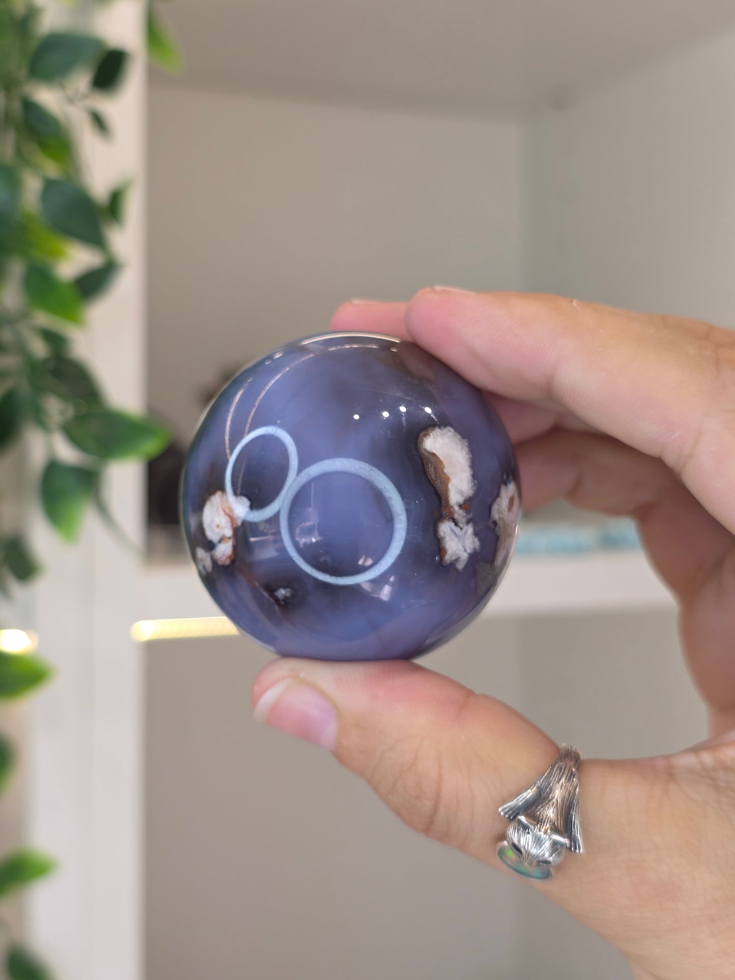 Blue Flower Agate Sphere - C