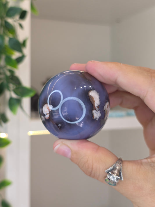 Blue Flower Agate Sphere - C