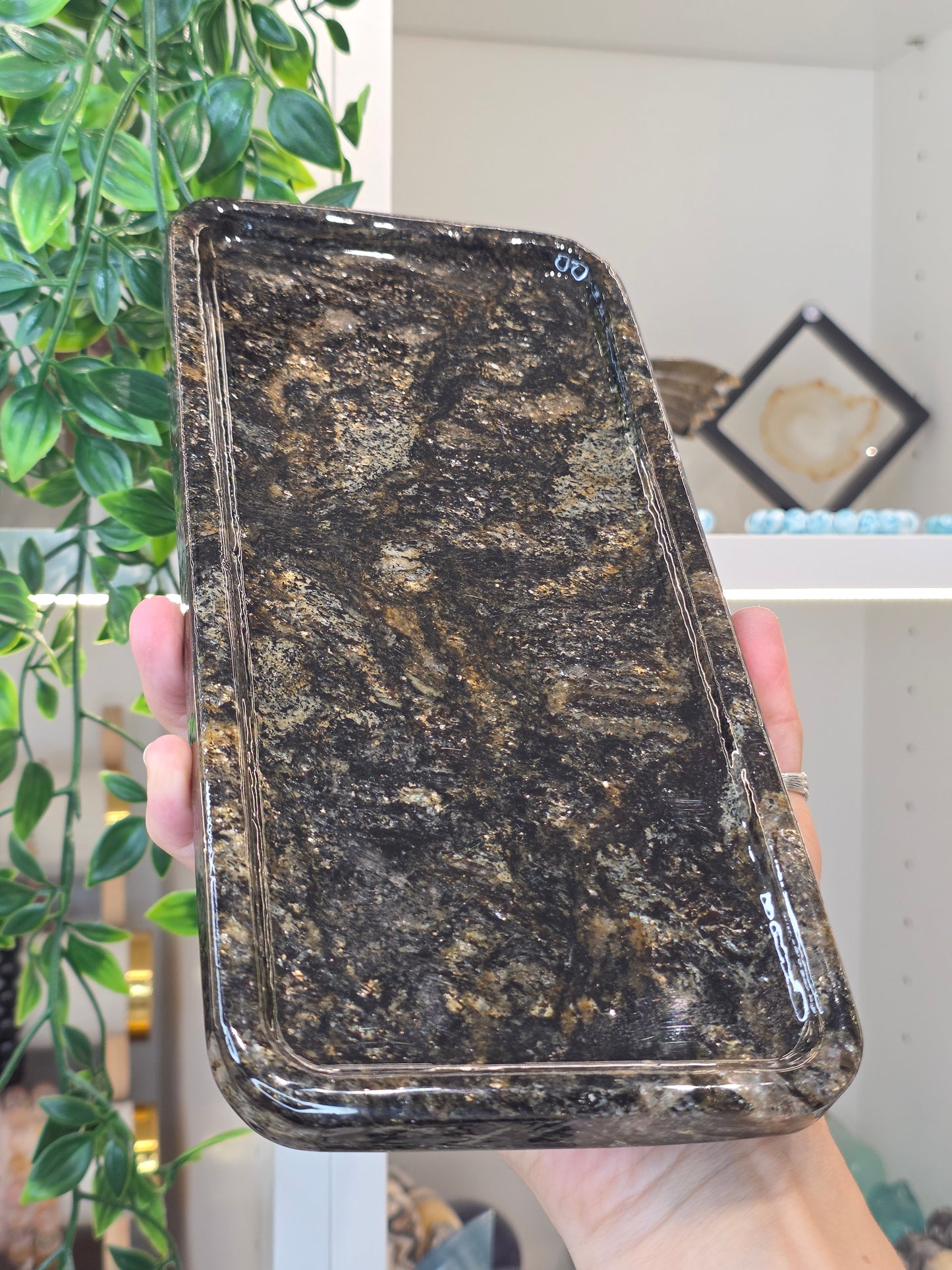 Golden Mica on Granite Rectangular Plate Tray - A