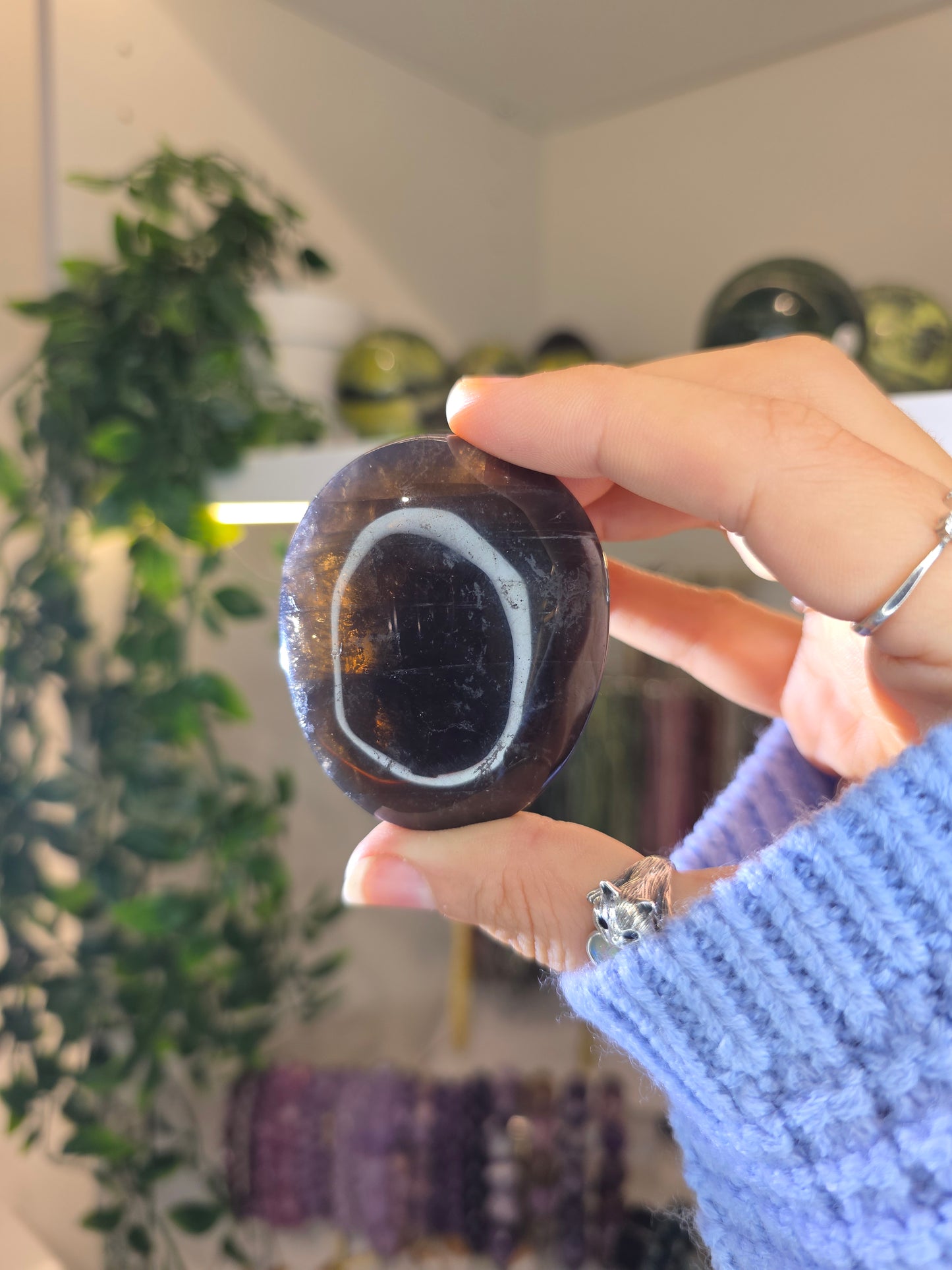 Black Rose Quartz Palms