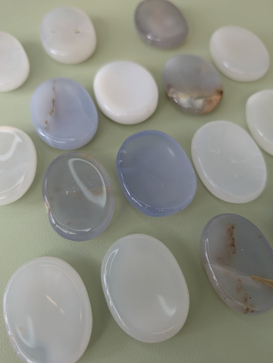 Intuitively Chosen Blue Chalcedony Worry Stones