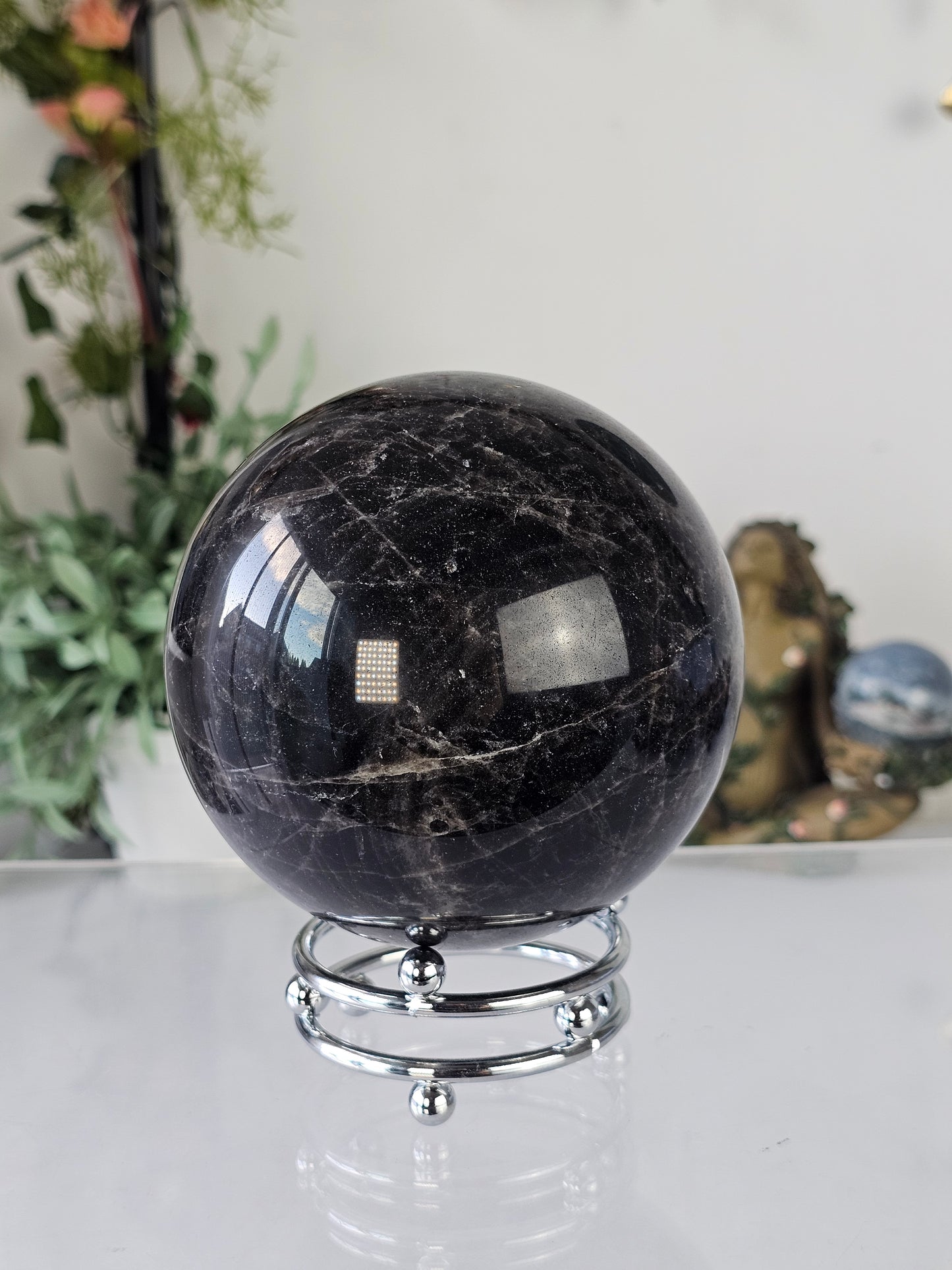 Black Rose Quartz Sphere - MAS0710