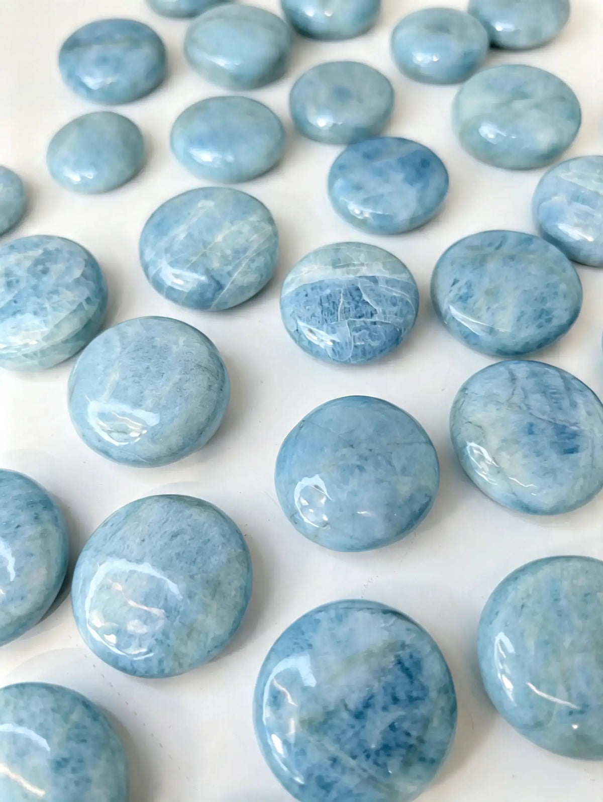 Intuitively Chosen Pakistan Aquamarine Button Flat Stones