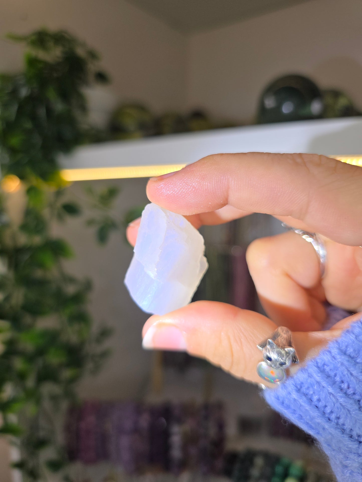 Raw White Moonstone with Blue Flash