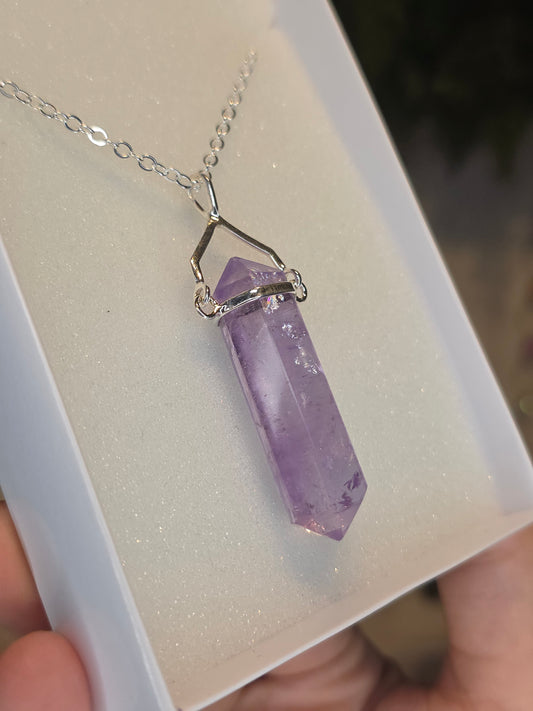 Silver Plated Brazilian Bahia Amethyst Necklace