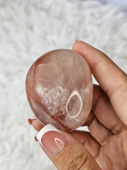 Fire Quartz Palm Stone - MAS0795