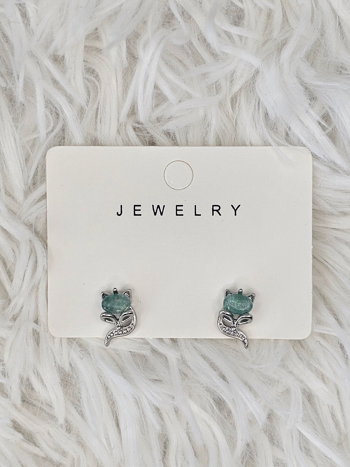 S925 Silver Green Mica Earrings - MAS0874