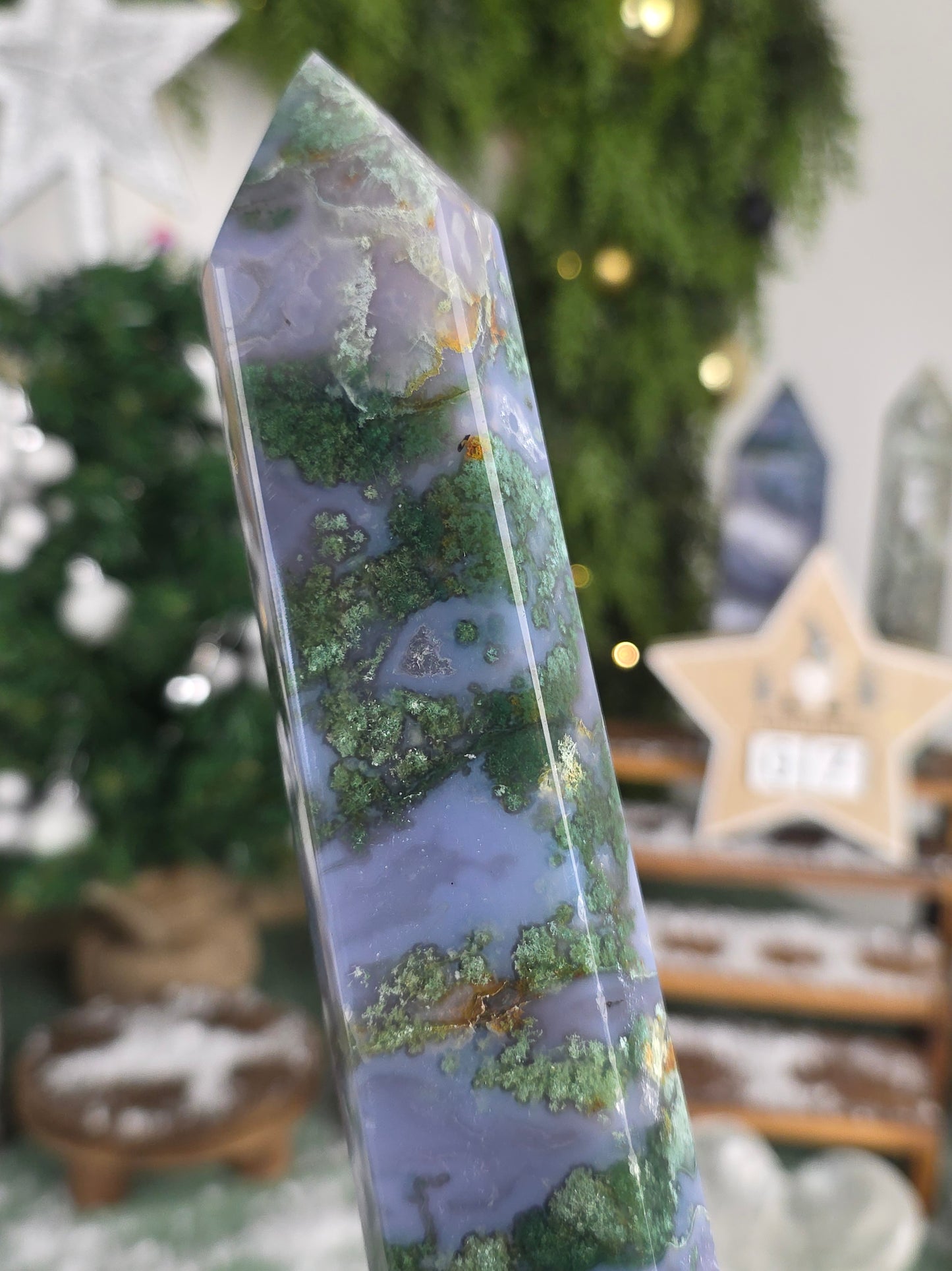 Blue Moss Agate Statement Tower - MAS6005