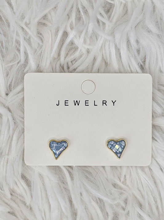 S925 Silver Blue Shell Earrings - MAS0844