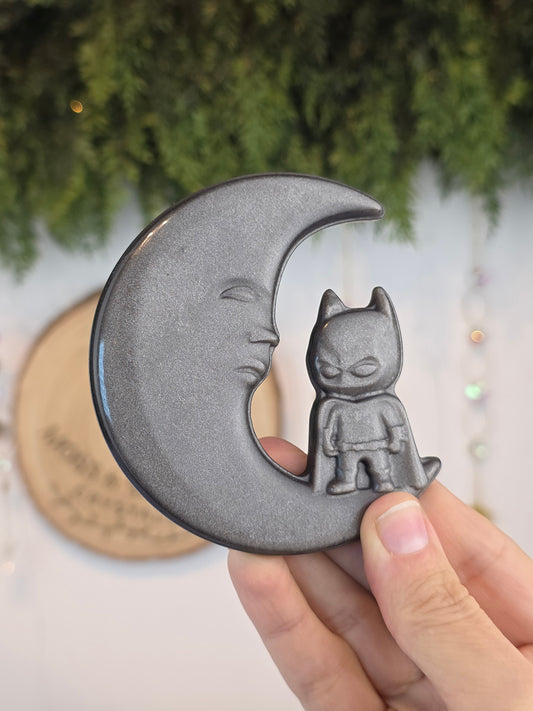 Silver Sheen Obsidian Moon with Batman