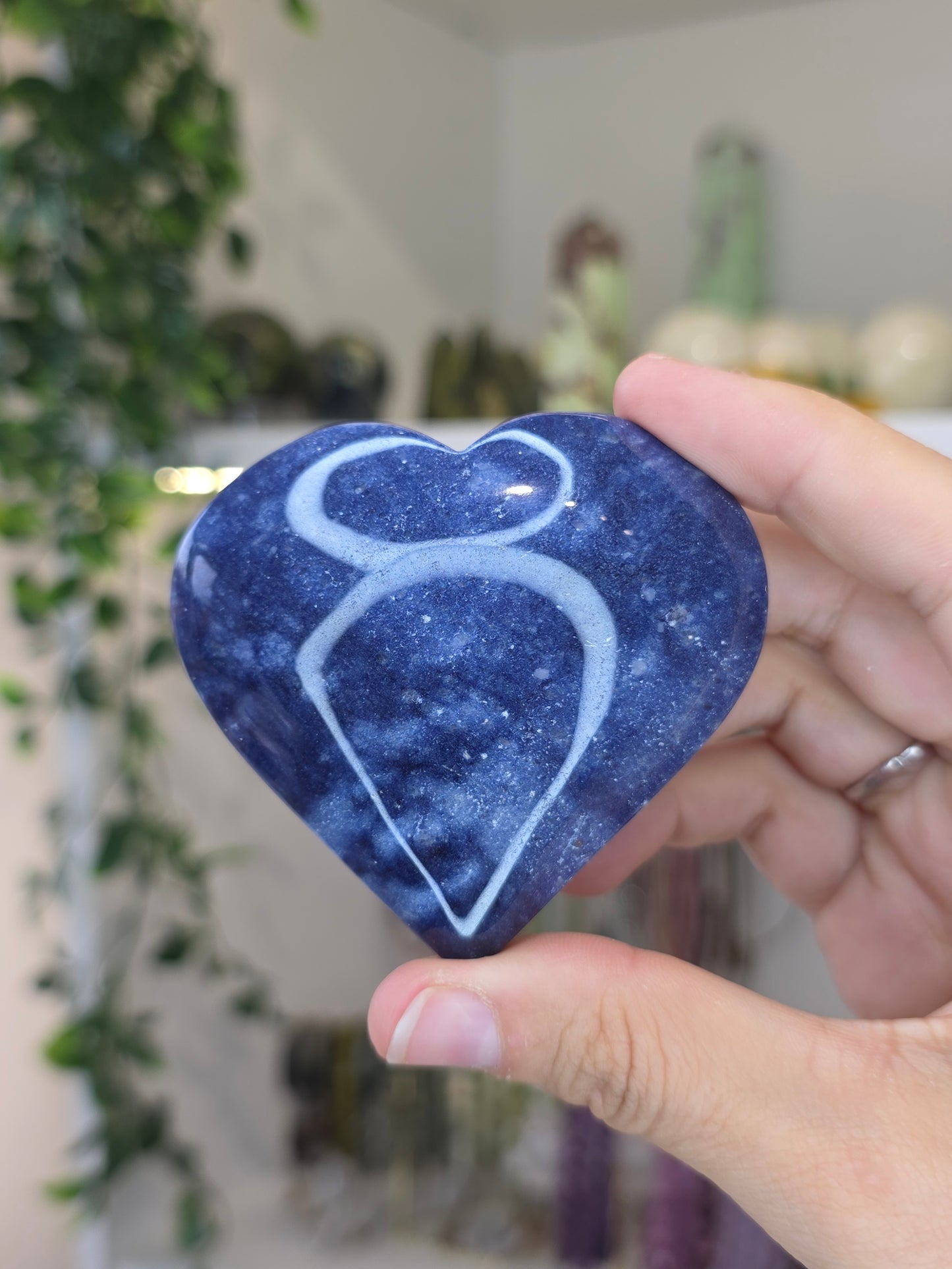 Brazilian Blue Aventurine Large Puffy Hearts