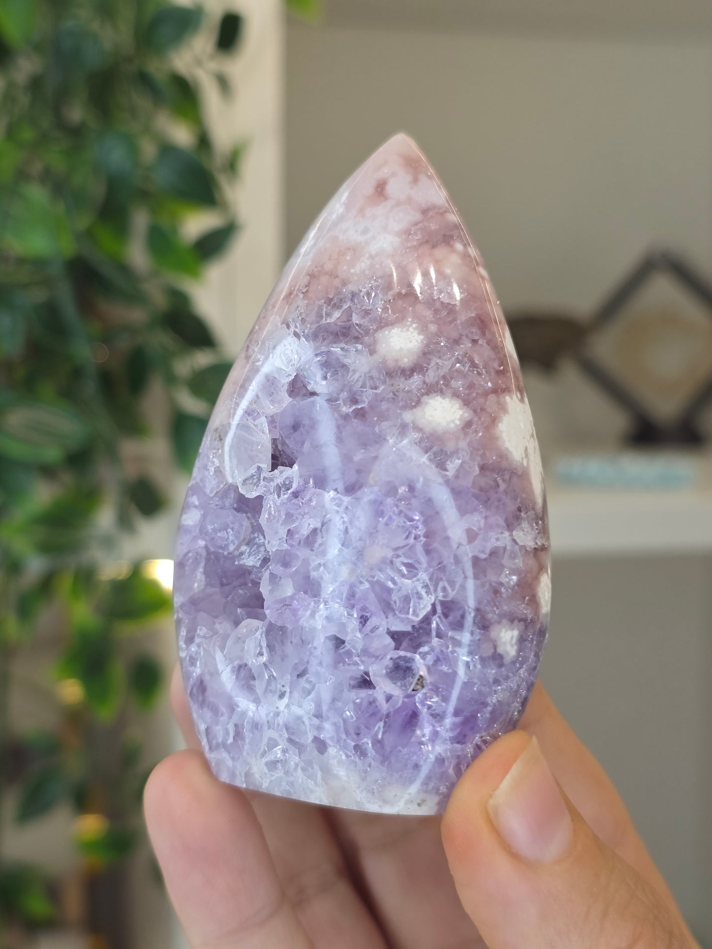 High Grade Madagascan Pink Amethyst Freeform Tear Drop - K