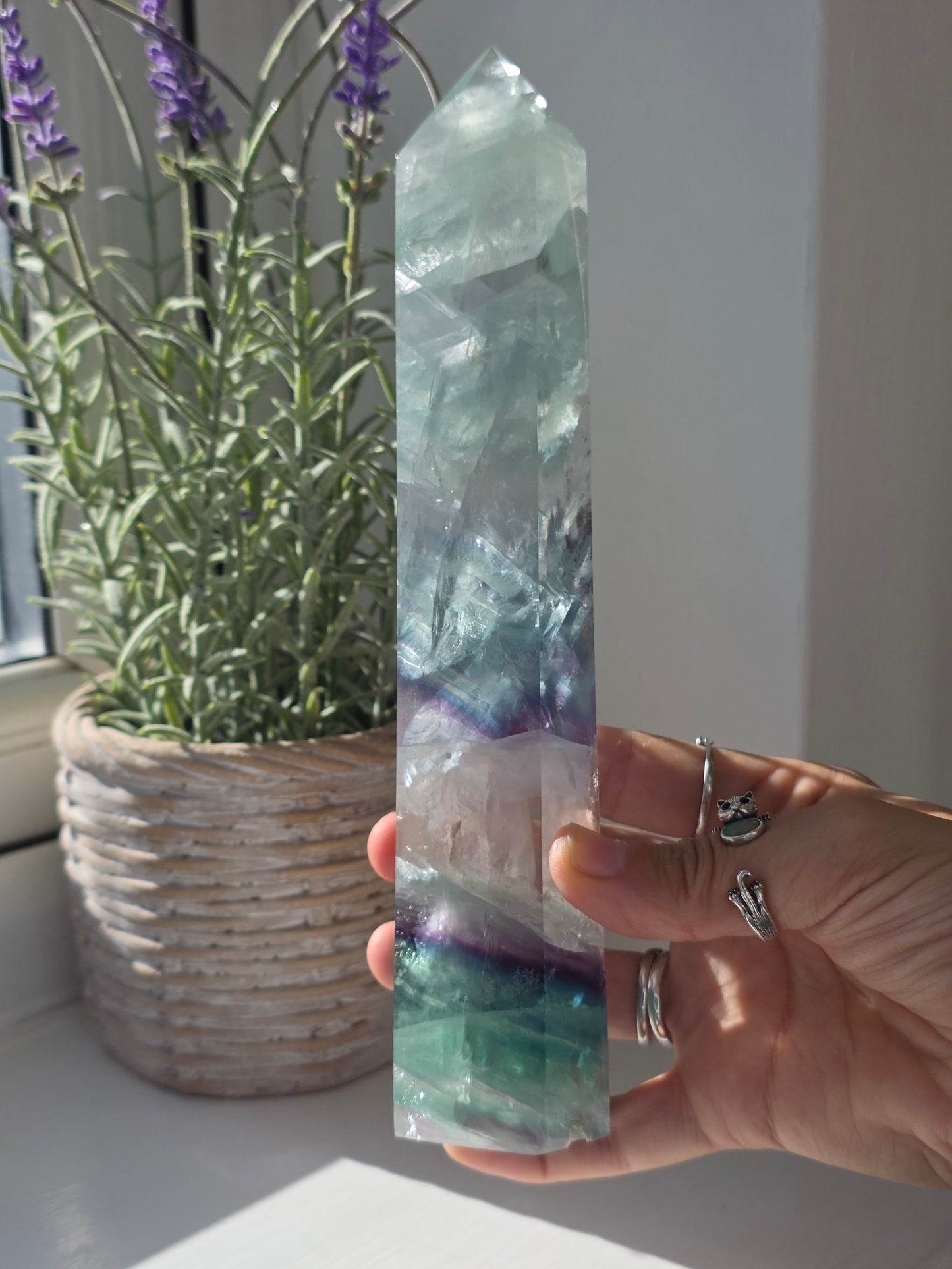 Large Rainbow Fluorite Tower