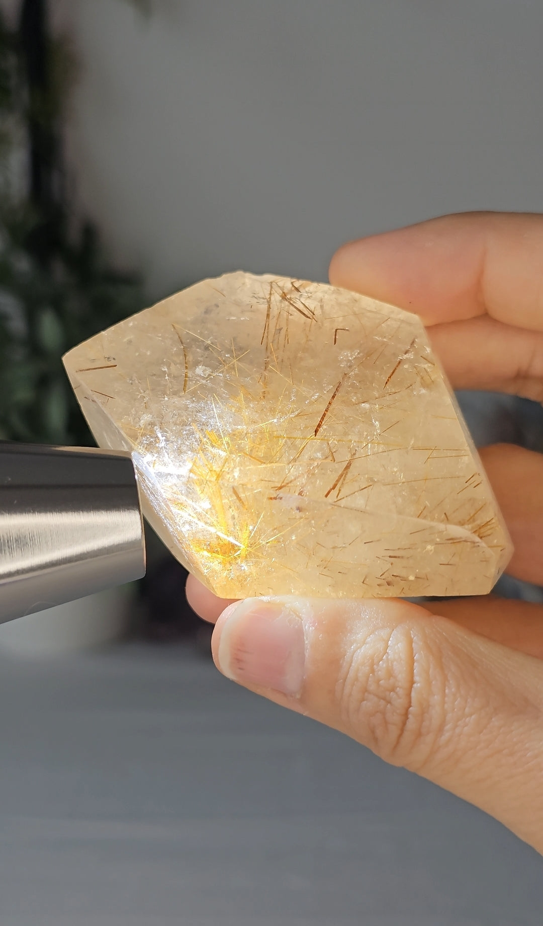 Garden Quartz with Golden Rutile - MAS0402