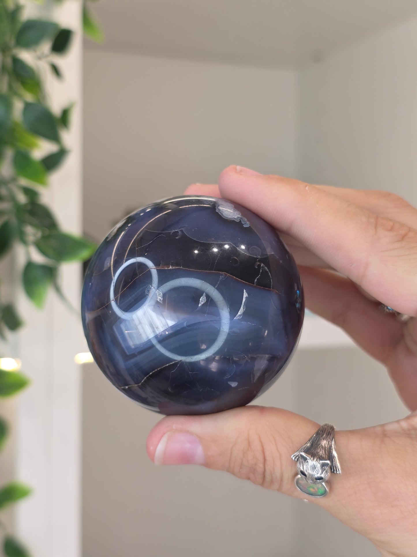 Blue Flower Agate Sphere - I