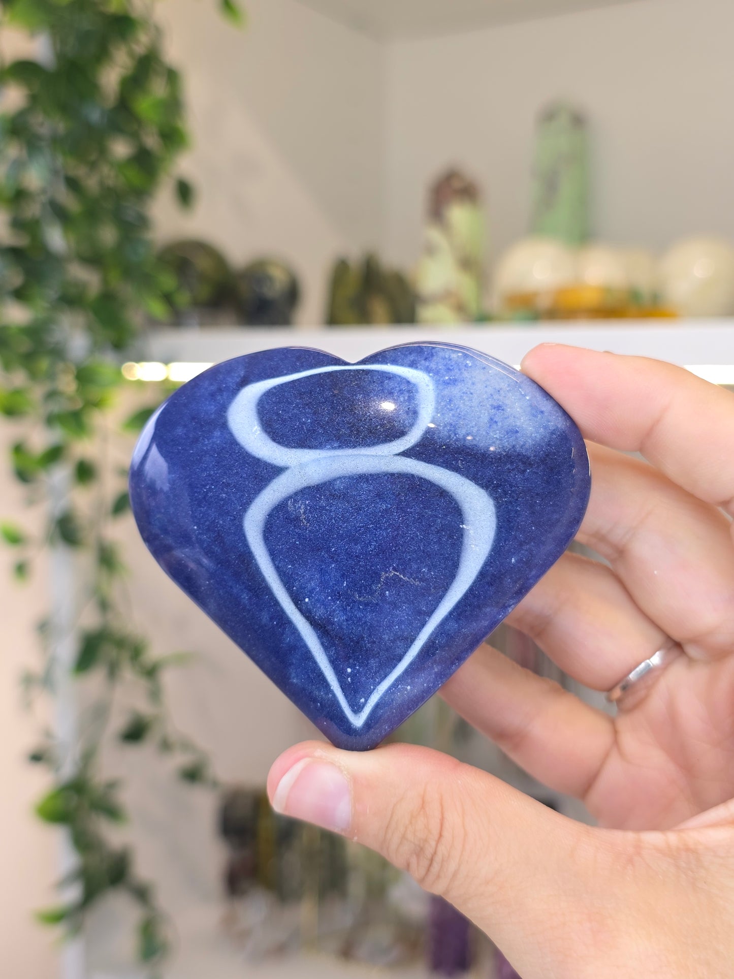 Brazilian Blue Aventurine Large Puffy Hearts