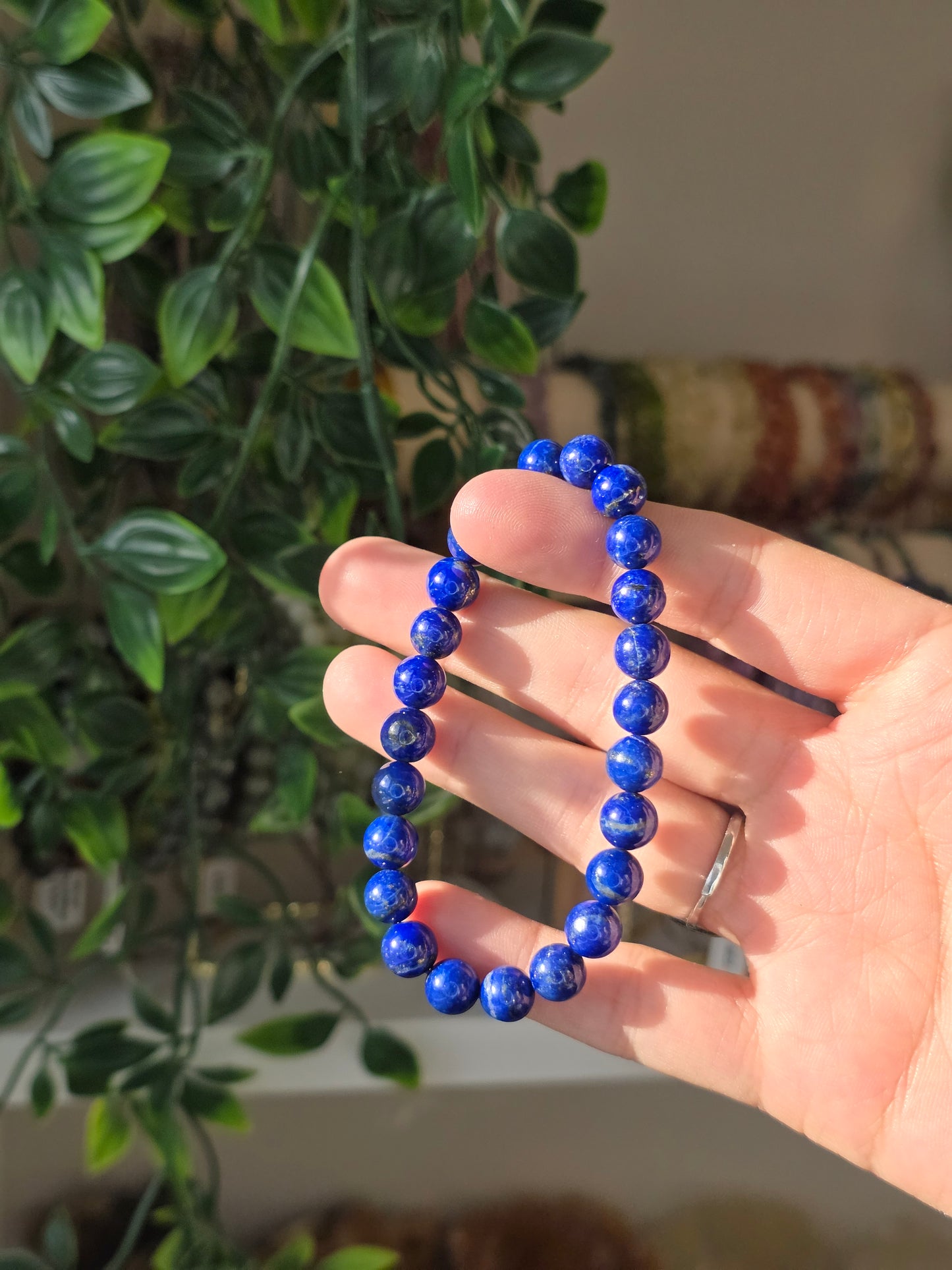 Lapis Lazuli - Round Bead Bracelet 8mm