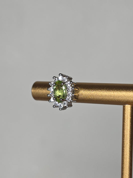 Peridot with Clear Quartz Earrings with S925 Posts